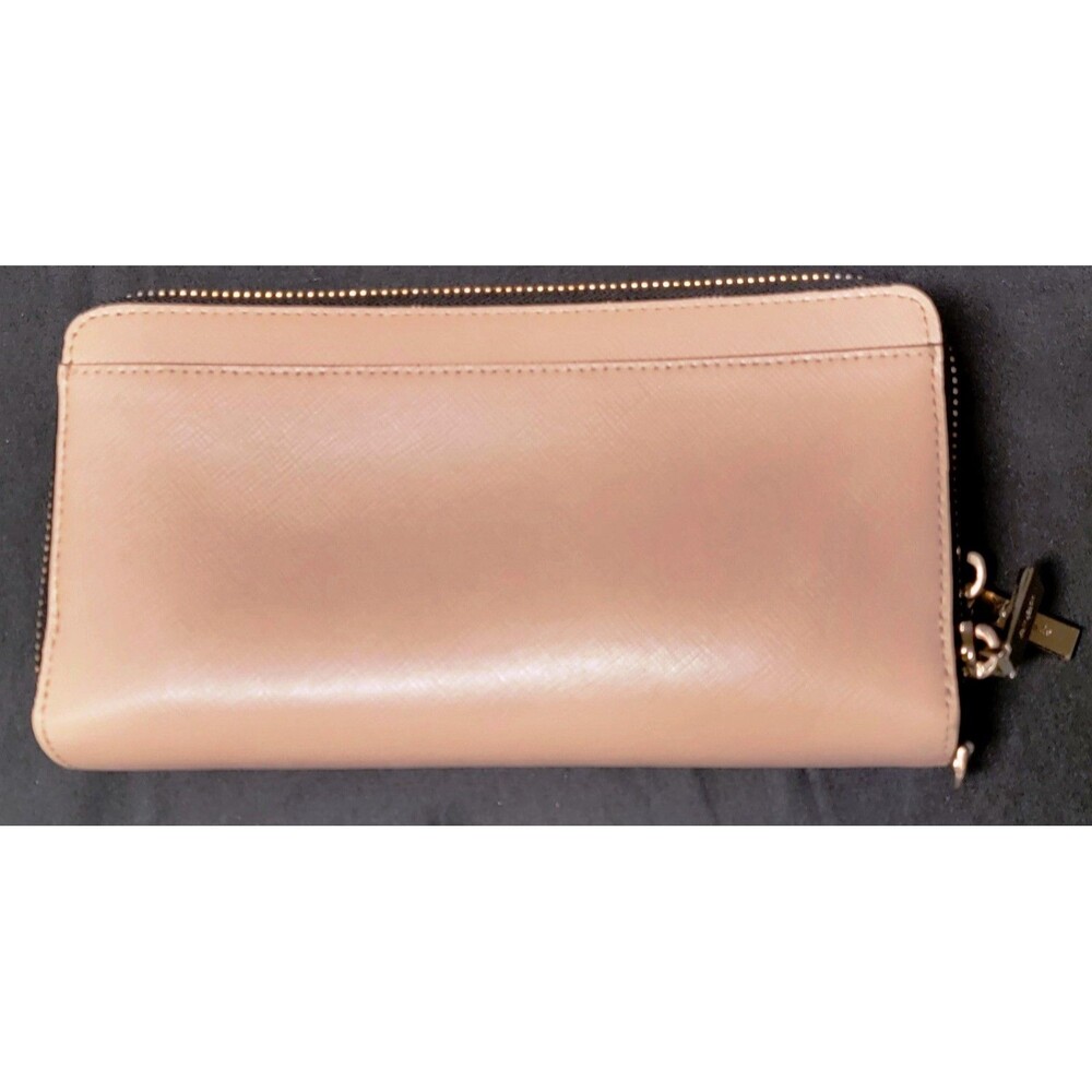 Kate Spade Madison Leather Large Slim Bifold Wallet Warm Beige/Black - Picture 2 of 13